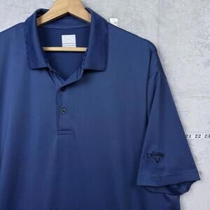 Callaway Opti-Dri Golf Polo Shirt Blue Striped XL Moisture Wicking Short Sleeve